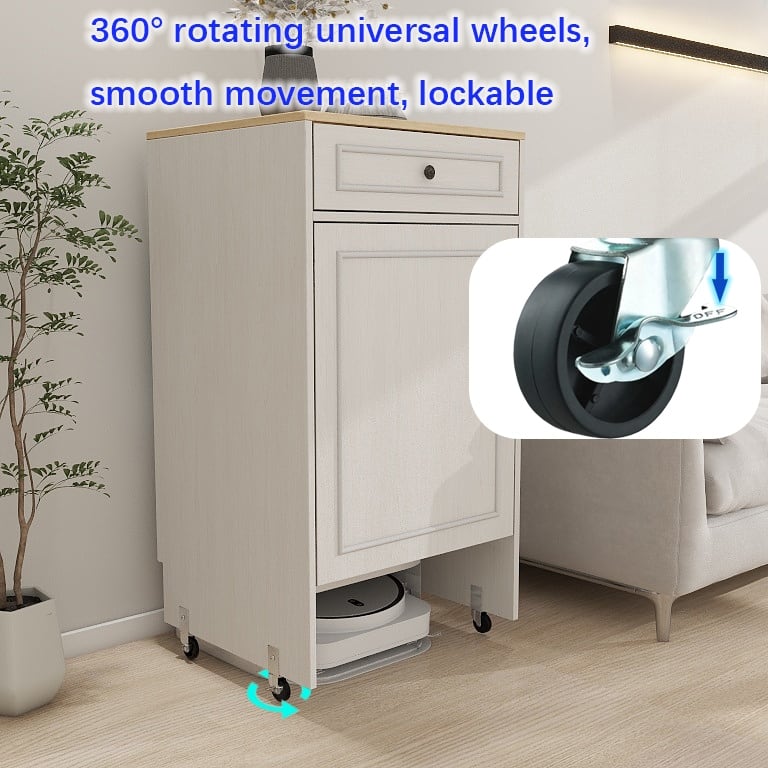 Robot Vacuum Stand Cabinet with Wheels
