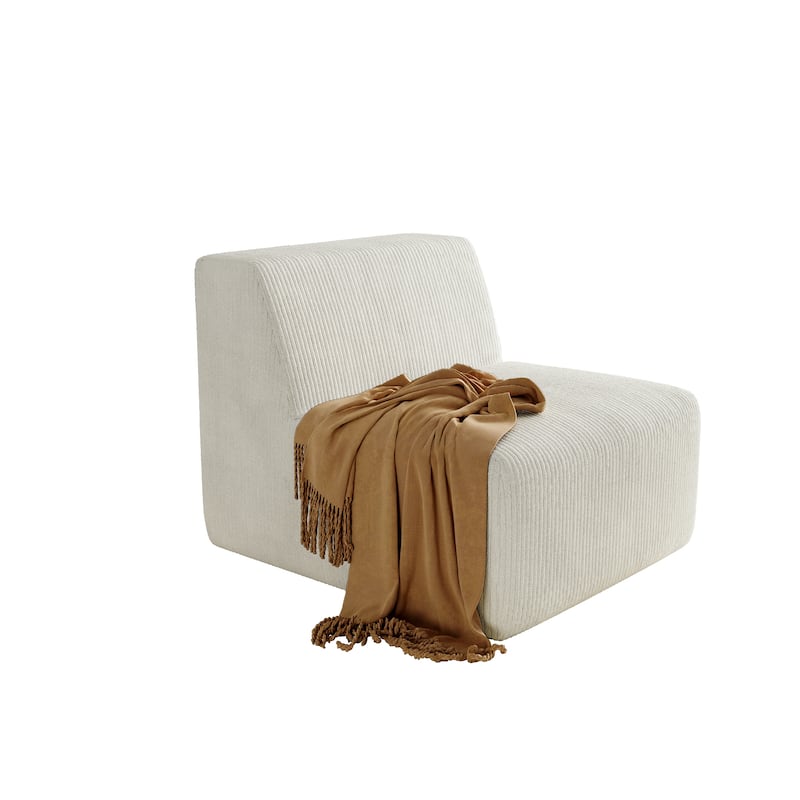Corduroy Armless Chair Accent Chair