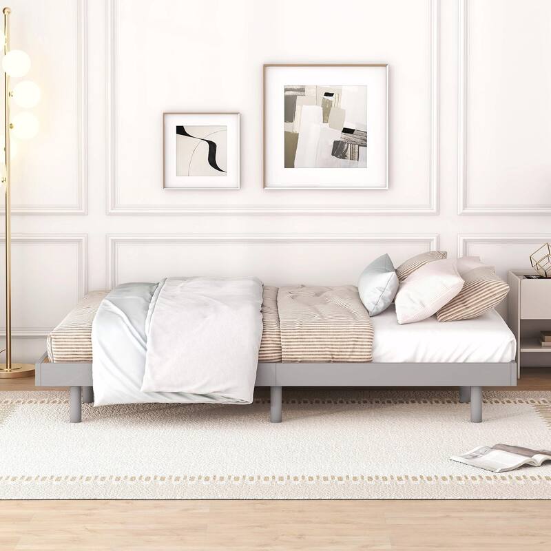 Contemporary Floating Platform Bed Frame
