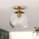 preview thumbnail 40 of 60, Bartlett Semi Flush Mount Ceiling Light Brass with Clear Glass
