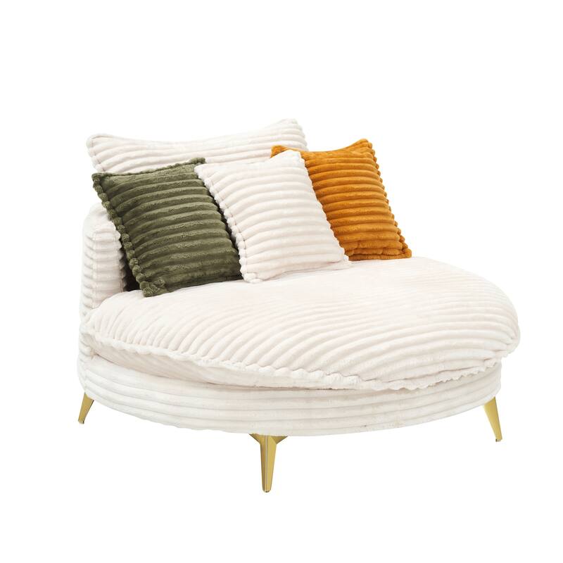 Comfortable Upholstered Armless Chair with Ottoman