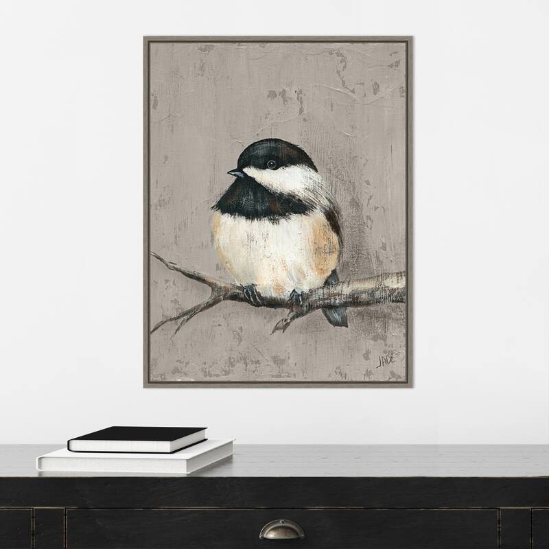 Winter Bird IV by Jade Reynolds Canvas Art Framed - Sylvie Greywash