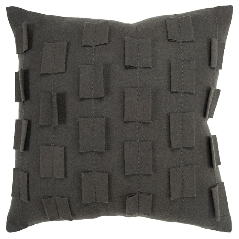 Donny Osmond Stripe Solid Throw Pillow - Cover Only - Charcoal