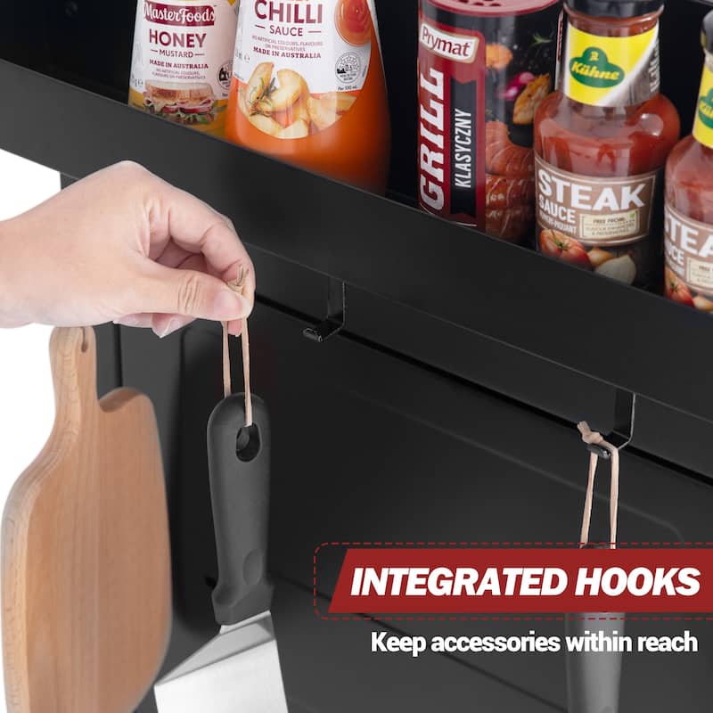 Royal Gourmet Movable Kitchen Cart Grill Prep Table with Storage