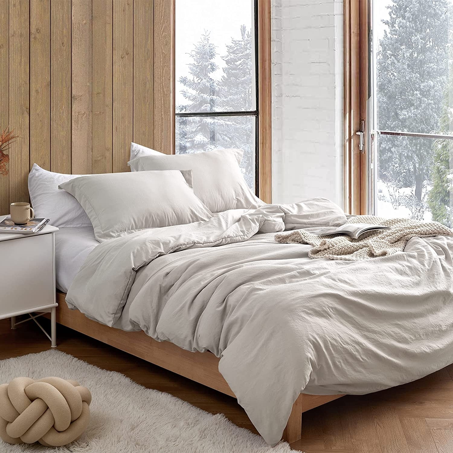 Coma Inducer Natural Loft Stone Taupe Oversize Comforter and Cover Set