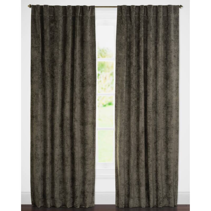 Padma Velvet 50x84 Back-Tab Curtain Panel (Single Panel) - Umber