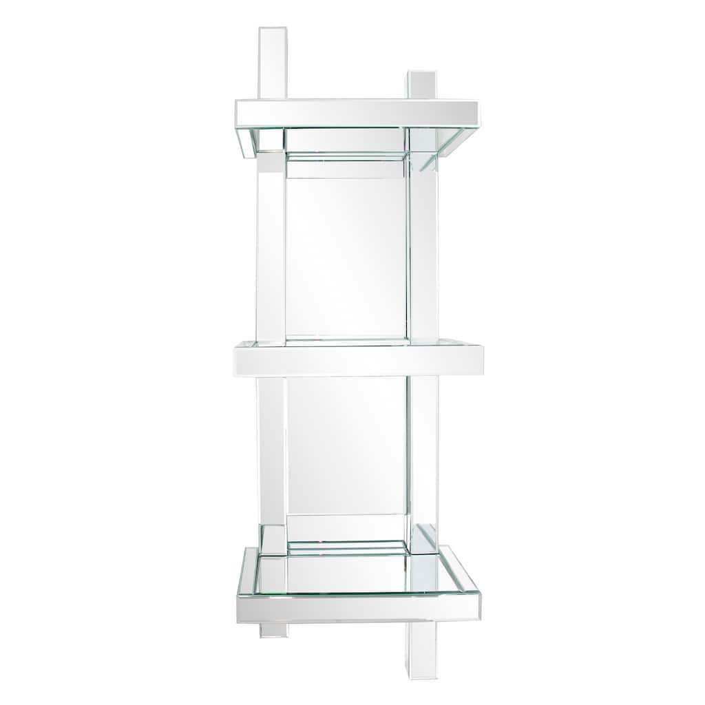 Allan Andrews Contemporary 3-Tier Mirrored Wall Shelf Display - 44"H x 12"W x 8.25"D
