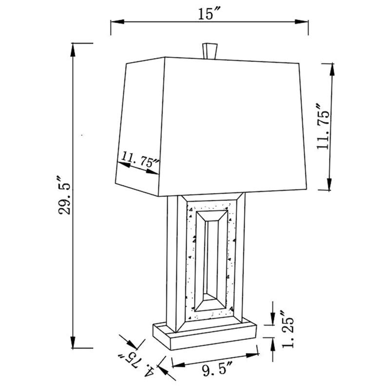 Glamorous Contemporary Crystal Designed Mirrored Table Lamp Bed Bath & Beyond 36813190