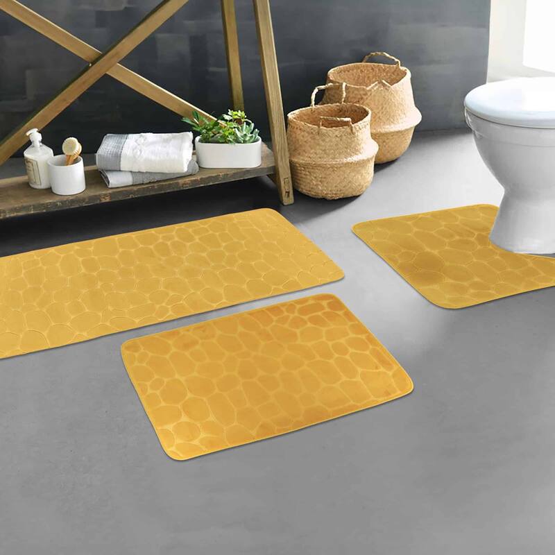 Memory Foam Bath Mat Pebble Design 32x20