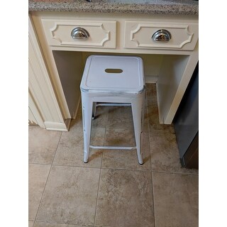 Carbon Loft Walton Distressed Metal 24-inch Backless Counter Stool