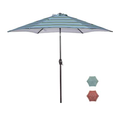 Outdoor Patio 8.6Ft Market Table Umbrella with Push Button Tilt and Crank