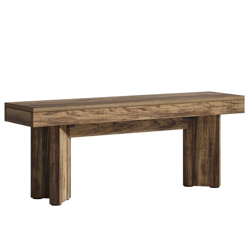 Wood Entryway Bench, Long Indoor End of Bed Bench, Bedroom Hallway Foyer Accent Seat Bench