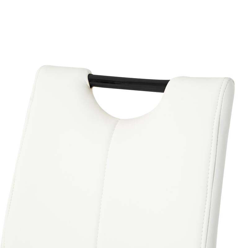 Modern PU Dining Chair, Living Room Chair, Upholstered Chair With Metal Legs (Set of 2)