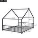 preview thumbnail 8 of 9, Black Full Size Metal House Bed with Fence & Back