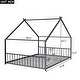 preview thumbnail 8 of 12, Full Size Metal House Bed with Fence and Door