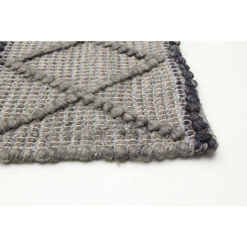 ECARPETGALLERY Braid weave Sienna Grey Wool Rug - 5'10 x 8'10