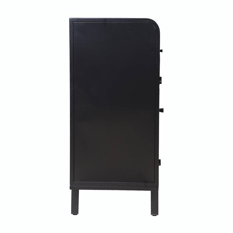Industrial Glass Storage Cabinet - 2-Tier Shelves, Flip-Top Compartment