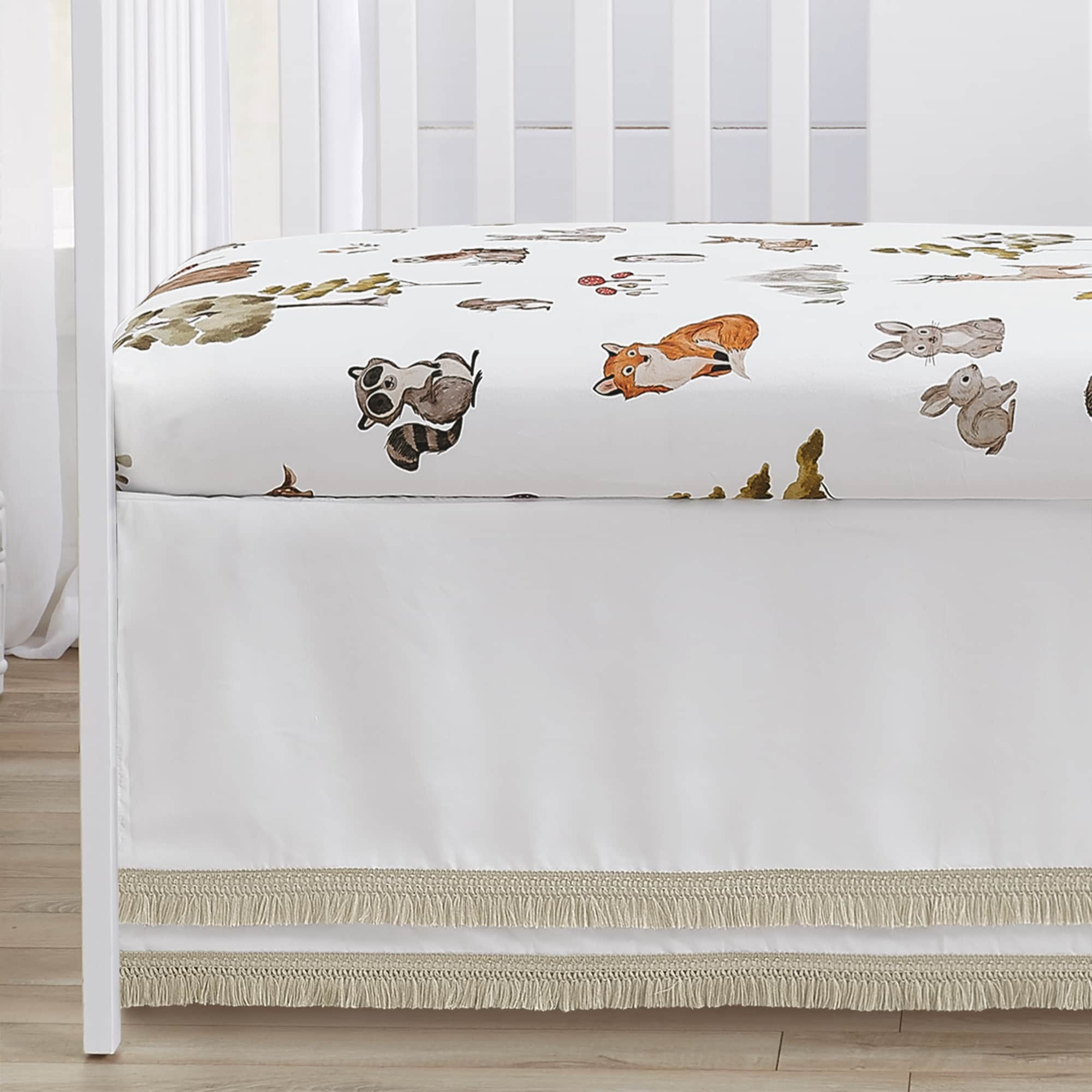 Sweet Jojo Designs Watercolor Woodland Forest Animals Collection 4 Piece Crib Bedding Set