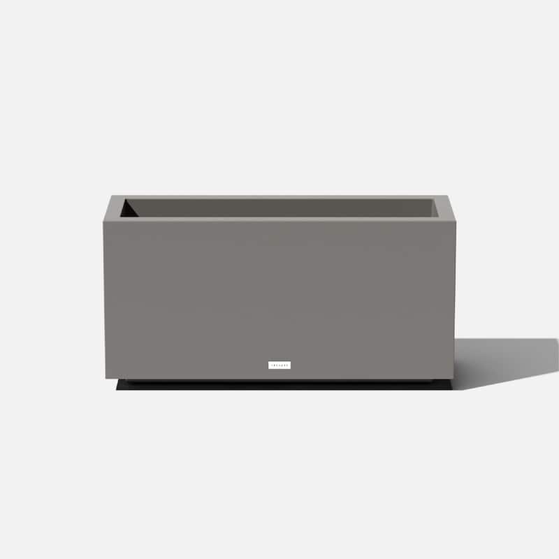 Block Series Long Box Planter - 16.25"H x 10"W x 32"L - Grey
