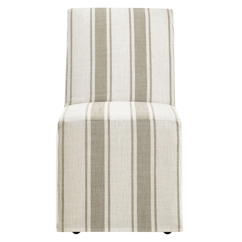 Tessera Striped Slipcovered Dining Side Chair