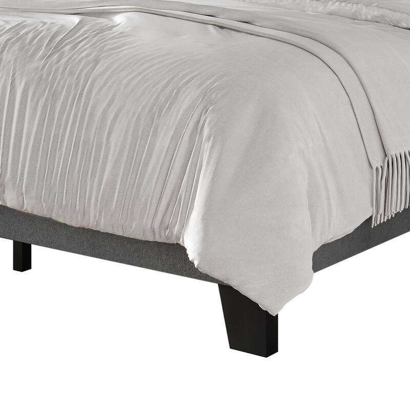 CraftPorch Corduroy Mid-Century Modern Velvet Platform Bed