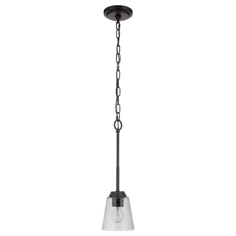Craftmade Tyler 6" Wide Mini Pendant with Seedy Glass Shade