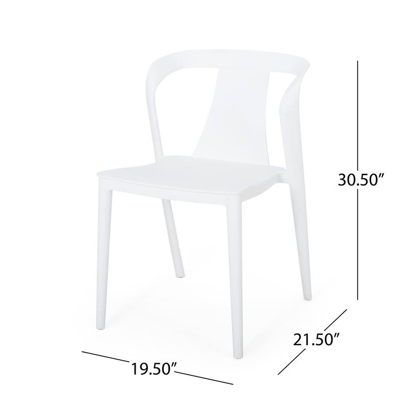 Orchid Outdoor Stacking Dining Chair (Set of 4) by Christopher Knight Home - 21.50" W x 19.50" D x 30.50" H