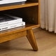 preview thumbnail 7 of 29, Mid Century Modern Rattan TV Stand for 65 Inch TV, Entertainment Cabinet, Media Console