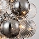 preview thumbnail 10 of 10, 12-Light Modern Globe Glass Kitchen Island Pendant Sputnik Chandelier with Black Smoke Glass Globe - W24"