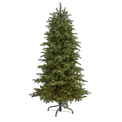 6ft. Fir Artificial Christmas Tree with 450 Clear Lights and 1598 Branches - Classic Full Holiday X-Mas Tree