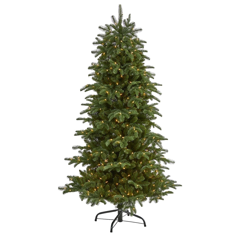 6ft. Fir Artificial Christmas Tree with 450 Clear Lights and 1598 Branches - Classic Full Holiday X-Mas Tree