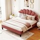 preview thumbnail 2 of 20, Queen Upholstered Bed with Velvet Headboard, 660lb Weight Capacity