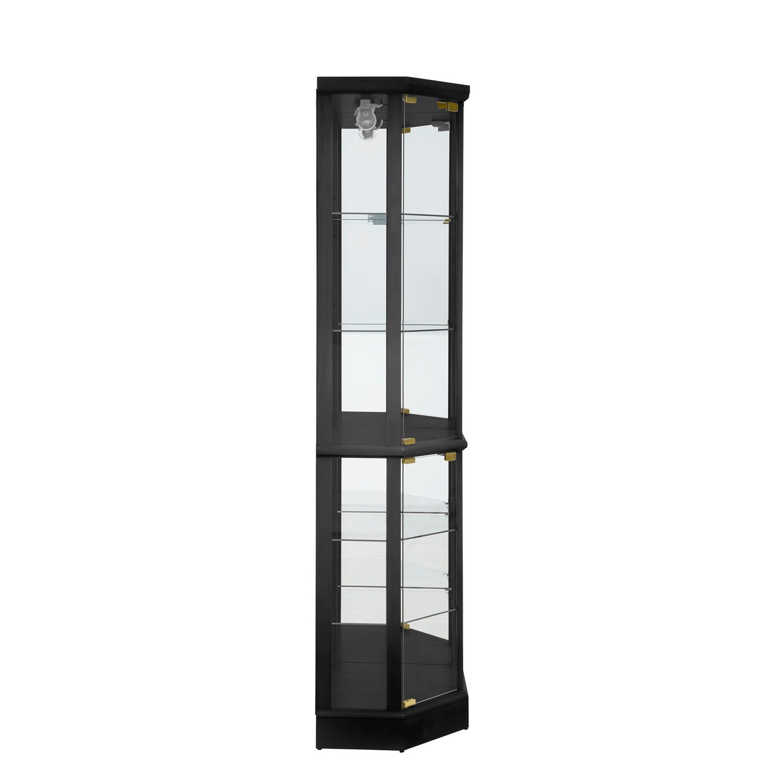 Harper blvd mccoy mahogany lighted sale display corner curio cabinet