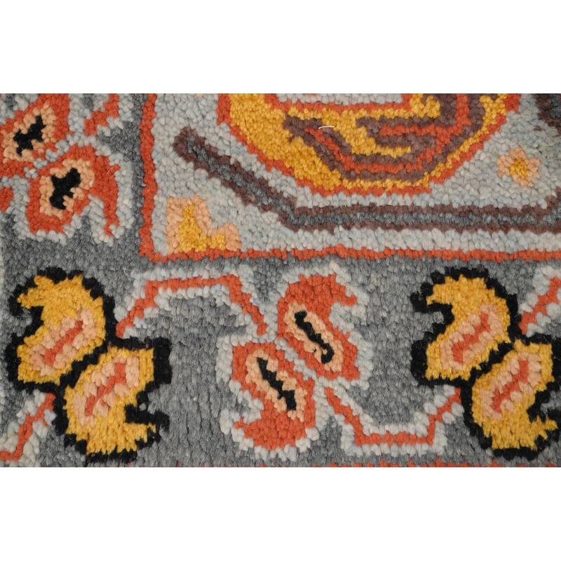 Hand Knotted Oriental 100% Wool Carpet Traditional Geometric Navy Blue & Blues Kazak Runner Rug - 10' 0'' X 2' 7''