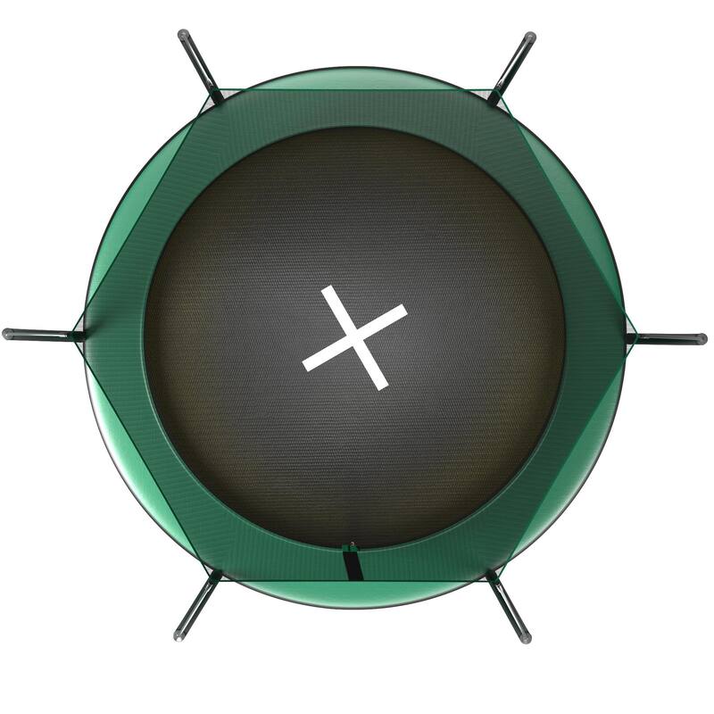 8 FT Spring Free Trampoline No Gap Design Safety Net Fiberglass Poles