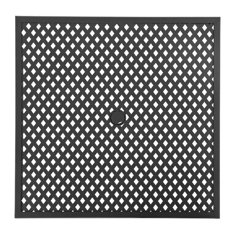 Outdoor 28 Inch Square Bar Table with Mesh Top and 1.57-Inch Umbrella Hole