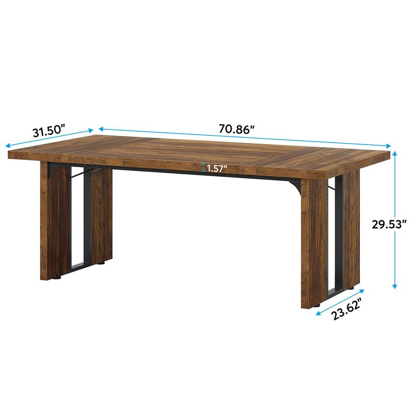 70.9" L x 31.5" W Rectangular Wood Conference Table for 6 to 8