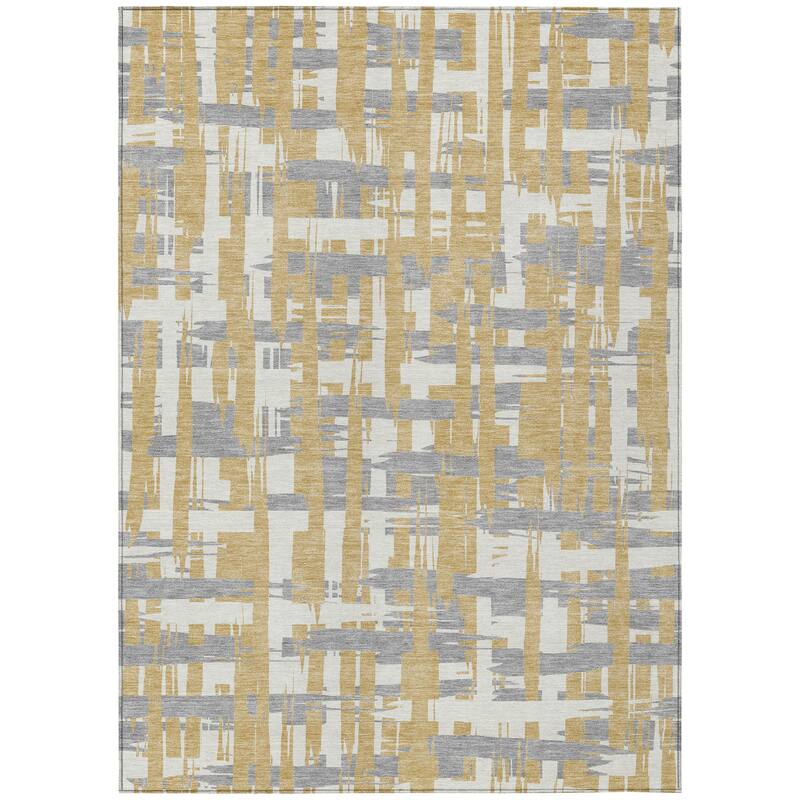 HomeRoots Striped Transitional Rectangle Outdoor Rug