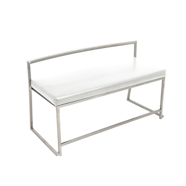 Shop 44 Fuji Contemporary White Faux Leather Dining And Entryway