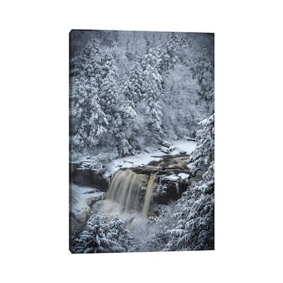 iCanvas "USA, West Virginia, Blackwater Falls State Park. Forest and waterfall in winter." by Jaynes Gallery Canvas Print