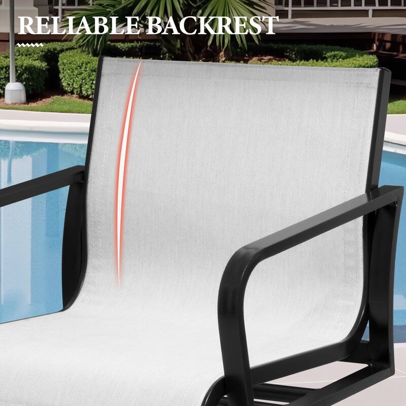 Outdoor Indoor Patio Aluminum Premium Sunbrella Fabric Swivel Barstools