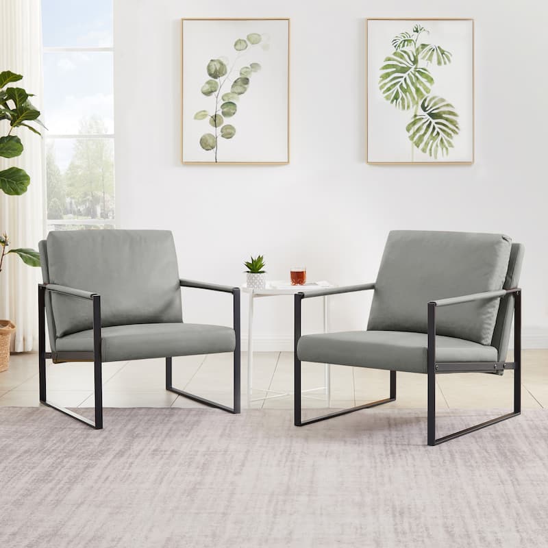 Gray 29.13" Arm Chair with Non-slip Feet