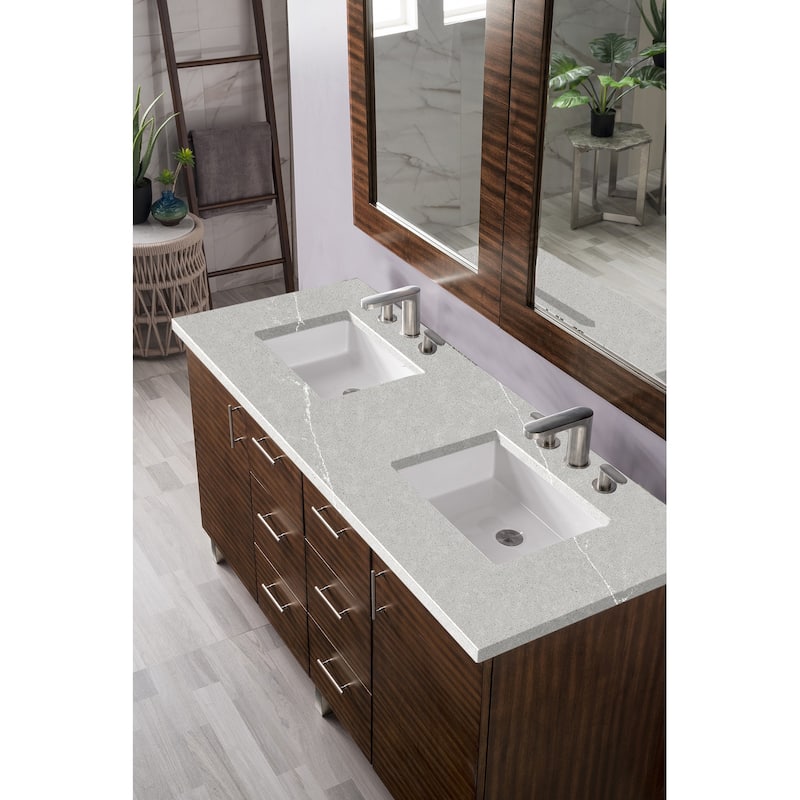 James Martin Vanities Metropolitan 60" Double Vanity, American Walnut