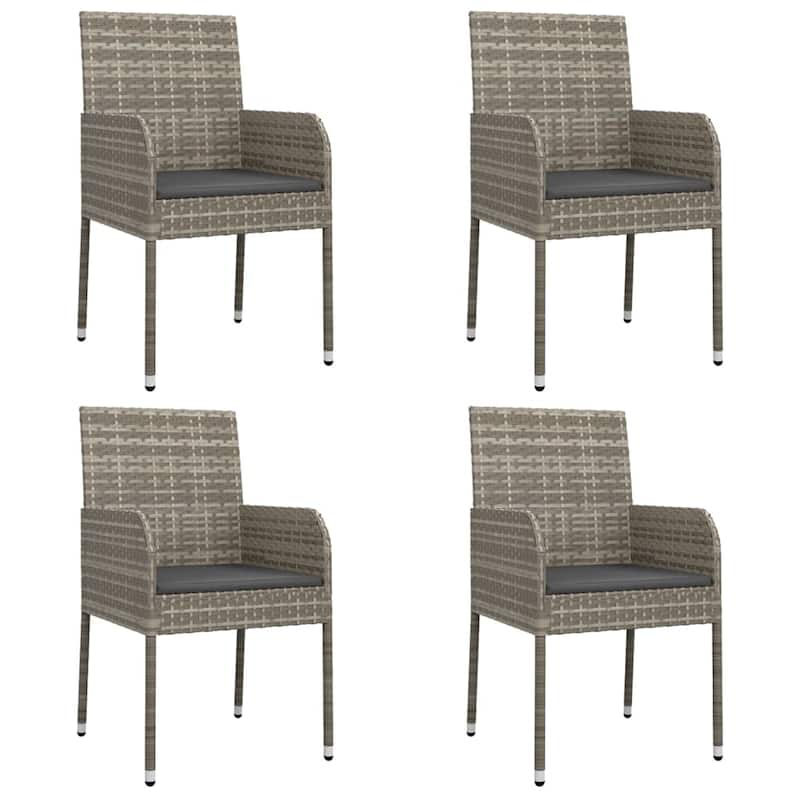 vidaXL Patio Dining Set Outdoor Rattan Wicker Table and Chair Set for Porch