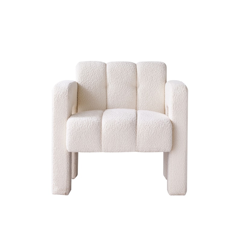Beige Modern 31.1" Accent Chair with High-Density Foam