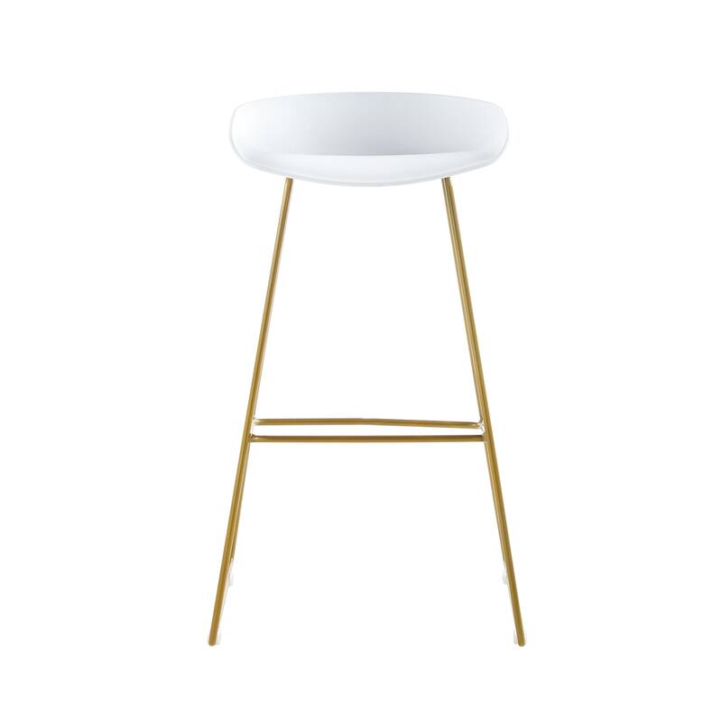Porthos Home Aaro Plastic Bar Stools with Iron Sled Legs, Set of 2