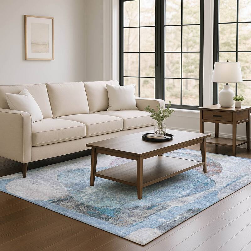 Premium Washable Super Soft Abstract Modern Mayfield Rug - Blue - 3' x 5'