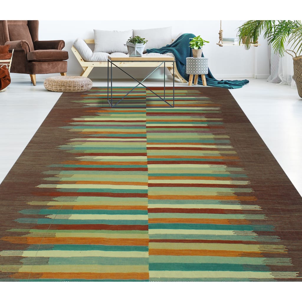 Winchester Flatweave Radclyf Brown/Ivory Rug - 9'3" x 12'1"