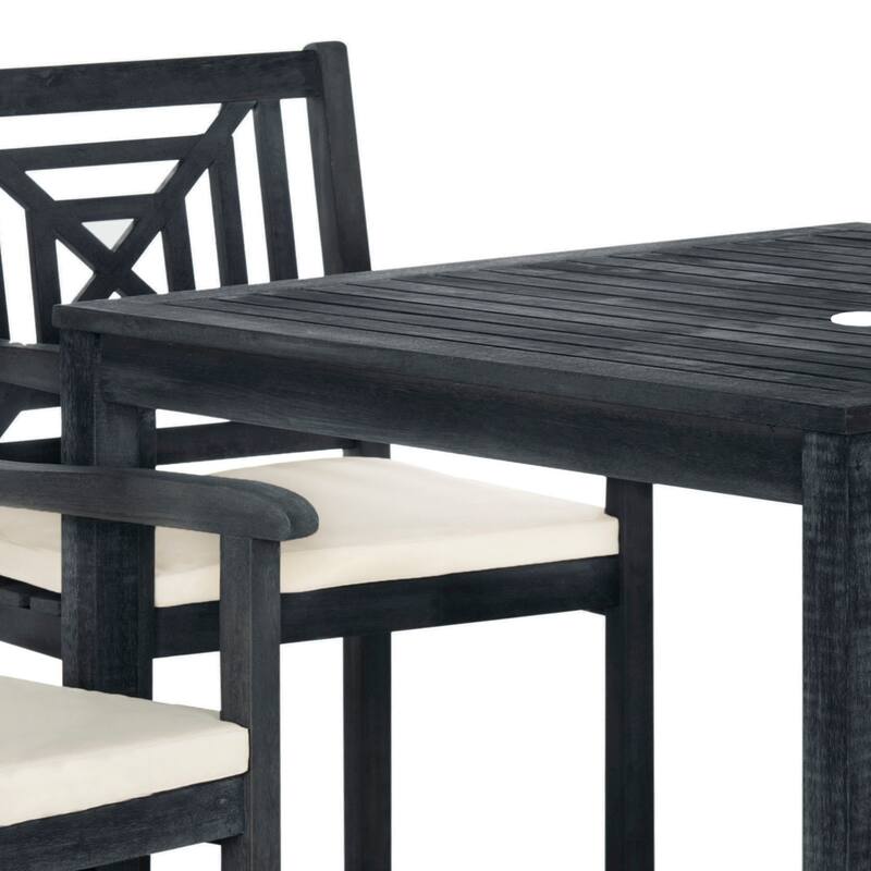 SAFAVIEH Outdoor Luize Mar Acacia Wood 5-Piece Dining Set - 35Wx36Dx30H