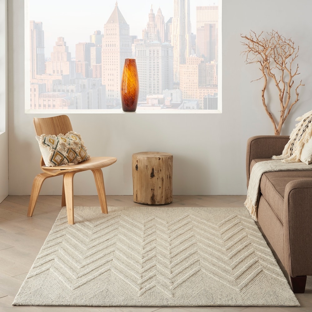 Nourison Linked Chic Modern Tufted Chevron Easy Care Area Rug